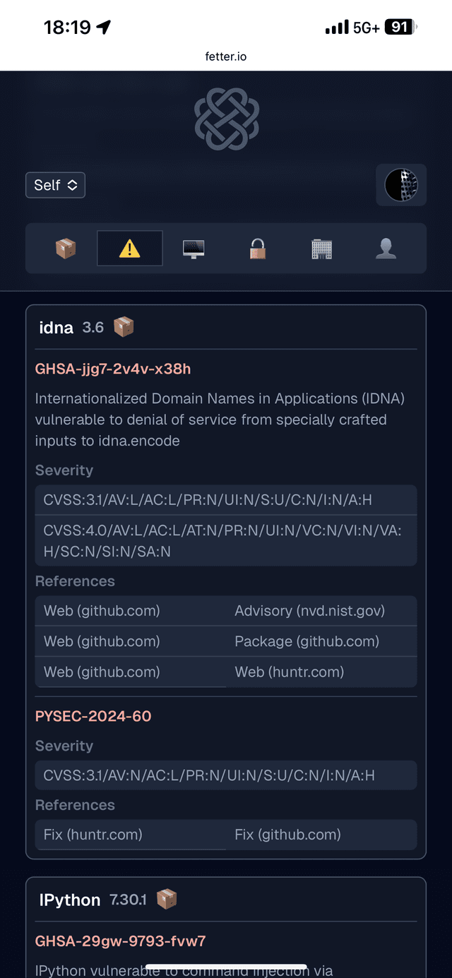 Monitor Vulnerabilities